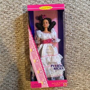 BRAND NEW VINTAGE Barbie Collector Edition Puerto Rican Doll - White and Pink